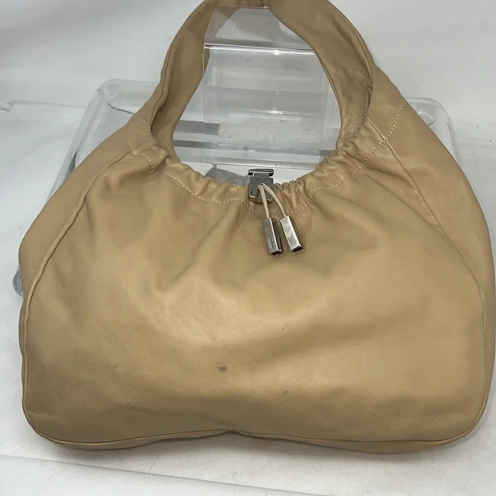 Salvatore Ferragamo Nude Light Weight Soft Leather Shoulder Bag